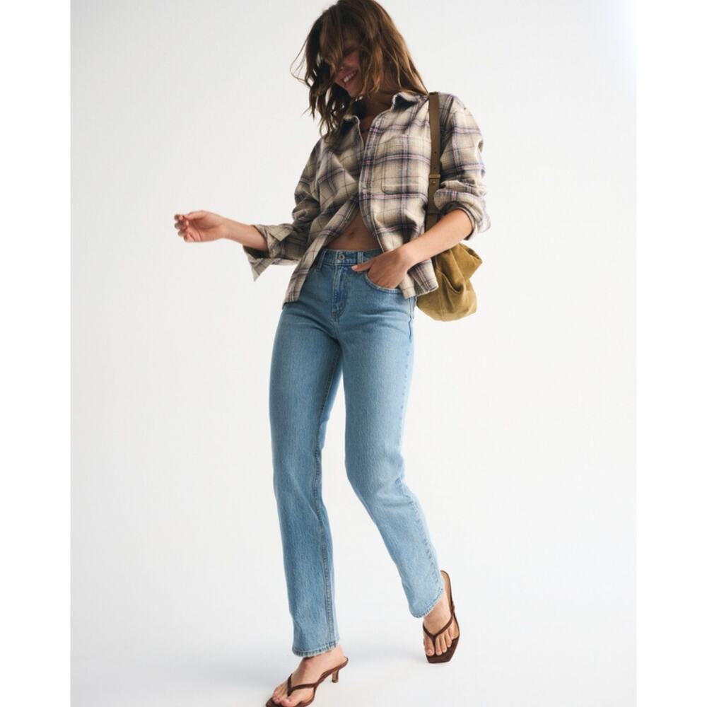 Abercrombie 90s Relaxed Straight Mid Rise Jeans 33 16R